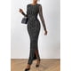 thumbnail image 3 of Vestido PRETTYGARDEN Ajustado Maxi de Lunares con Fruncido y Mangas Largas Talla L, 3 of 6