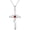 A.Red-Garnet-January, variant on 925 Sterling Silver Cross Necklace for Women Men 5A CZ Birthstone Necklaces 14K Gold Plated or Rose Gold Necklace for Festival, Vacation or Holiday