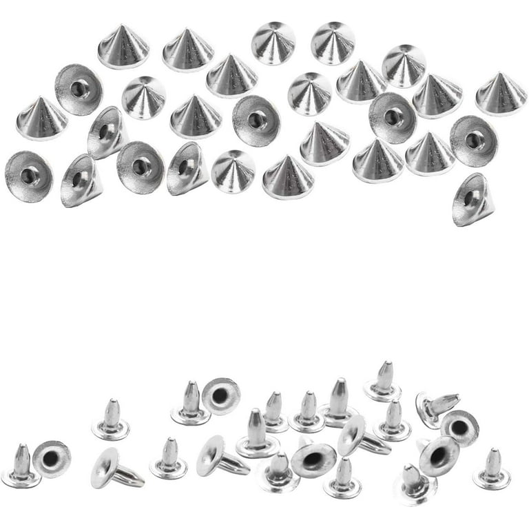 Trimming Shop Metal Cone Shaped Punk Studs with Pinback Rivets