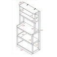 thumbnail image 2 of Baking Rack - White and Country Brown Shelving Unit with Microwave Support and Coffee Bar, Freestanding Pantry/Dining Room, 2 of 5
