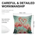 thumbnail image 2 of Flamingo palm leaves Linen toss pillowcase Decoration pillowcase Gift preferred 24x24" Cushion cover 2 set Sofa pillowcase Sofa bedroom living room car, 2 of 8