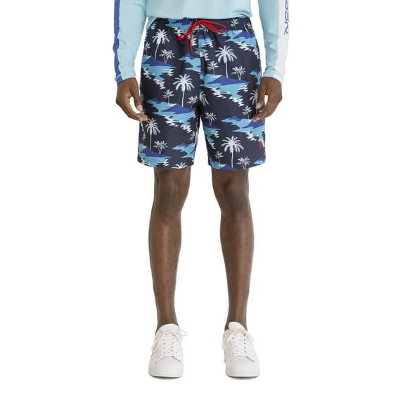 U.S. Polo Assn. Men's & Big Men's Tropical Printed Swim Trunks with UPF50 , 7" Inseam, Sizes S-3XL