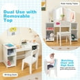 thumbnail image 5 of Gymax Kids Vanity 2 in 1 Princess Makeup Desk & Chair Set Safe Tri-fold Mirror White, 5 of 9