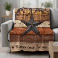 thumbnail image 2 of Texas Star Vintage Blanket Soft Cozy Warm Throw Blanket for Couch, Plush Fuzzy Flannel Fleece Blankets for Sofa, Berry Burnt Orange Brown Wooden Bed Blankets Lightweight Gifts for Women, 32"x48", 2 of 9