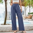 thumbnail image 2 of Women's Wide Leg Dress Pants High Waisted Business Casual Trousers Stretchy Work Palazzo Slacks with Side Pockets Comfortable Outfits, 2 of 2