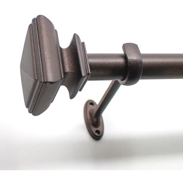 Decopolitan 0.87" Toasted Copper Ball Adjustable Single Curtain Rod Set, 18"-36"