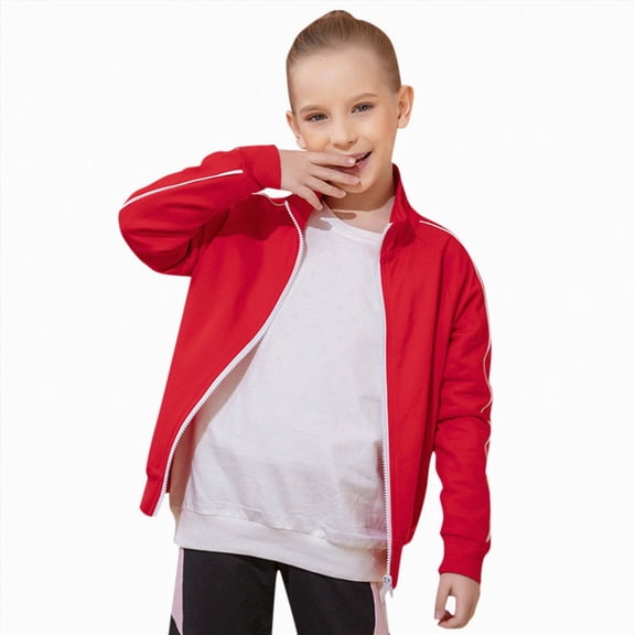 Kids Zip Up Stand Collar Jacket Boys Lightweight Jackets Cardigan School Coat,Stand Collar Jacket 6-7 Years