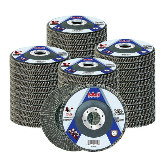 SALI Lot de 48 Disques à Rabat 40 Grains 4.5 Pouces x 7/8 Pouces Disque de Ponçage Type Biseauté 29 Premium et Grade Industriel Moulin à Angle Haute Performance