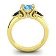 thumbnail image 4 of Diamond-Capitals 2.50 Carat Round Shape Blue Topaz & Black Onyx Gemstone Luxurious Engagement Ring for Women Solid 18K Yellow Gold Size 9.5, 4 of 8