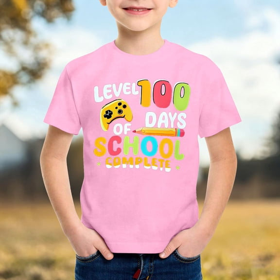 Gzbliryd Girls Graphic T Shirts Relaxed Fit Back To School Clothes Cute Casual Tops Summer T Shirts for Boys Cute Summer Tops (Pink,3-4 Years)