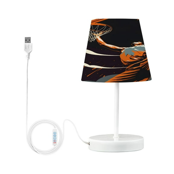 Basketball Player in Action Desk Lamp LED Table Nightstand Lamps with 3 Color Temperatures for Home Bedroom Living Room Decor 6x11