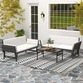 thumbnail image 5 of Costway Outdoor Convertible Sofa Daybed with Adjustable Armrests Removable Cushions White, 5 of 10
