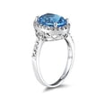 thumbnail image 2 of SZUL Women's Blue Topaz Oval Ring with Diamonds in 14K White Gold, 2 of 3