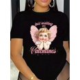 thumbnail image 1 of Valentine's Day & Vintage Cupid Print Crew Neck T-shirt, Four seasons casual short-sleeved round neck T-shirt, Women's Clothing Tee For Adult, Men, Women, Teen, Teenager, Adolescent, Youth, 1 of 5