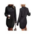 thumbnail image 4 of xiaxaixu Robe Mini d'Automne pour Femmes à Manches Longues Col Roulé Couleur Unie Robe Tricotée Robe Chandail Décontractée, 4 of 7