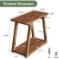 thumbnail image 2 of Tribesigns Solid Wood End Table for Living Room, Narrow Side Table with 2-Tier Storages for Bedroom, Entryway, Easy Assembly,trapezoidal Base, 2 of 7