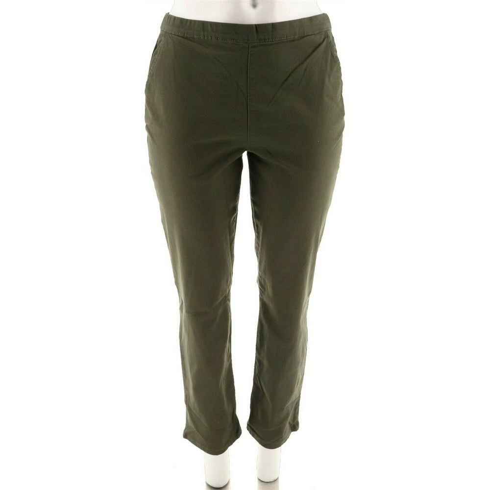 Denim & Co. - Denim & Co Twill Modern Pull-on Full Length Pants Women's ...