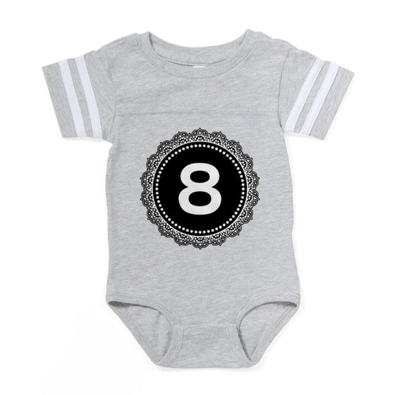 CafePress - Monogram Medallion 8 - Cute Infant Baby Football Bodysuit