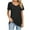 Black, variant on YYDGH Women's Shirred V-Neck T-Shirts Short Sleeve Casual Summer Tops White S
