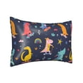 thumbnail image 2 of Bingfone Cartoon Dinosaur Scooter Sport Blue Print Satin Pillowcase for Hair - Standard Size with Zipper Silky & Soft Pillow Covers,20x30 inches, 2 of 8