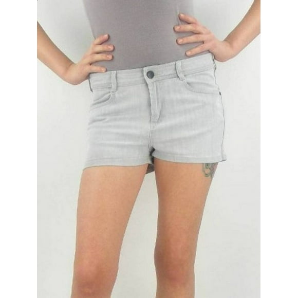 GESTUZ Shorts en Jean Gris Clair Légèrement Usé 4 Poches DULLE (30)