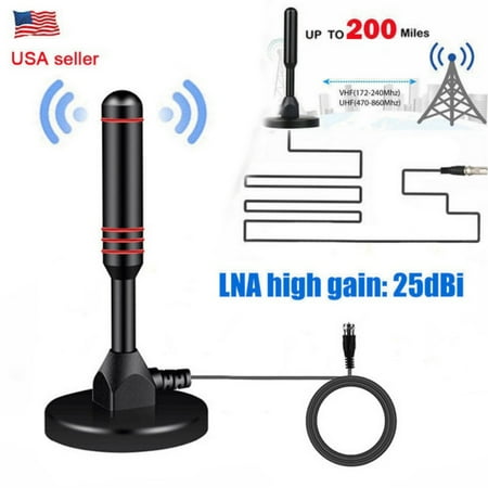 200 Mile Range Indoor 16ft Antenna TV Digital HD Skywire TV 4K 1080P VHF UHF