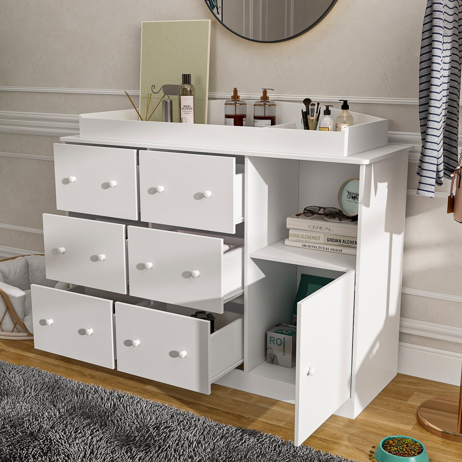 FAMAPY Changing Table Dresser Baby Dresser Large Dresser For Bedroom