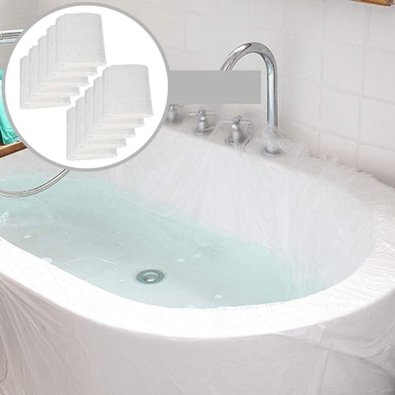 10 Pack Disposable Bathtub Cover Liner, Ultra Large Bathtub Liner Plastic Bag for Salon, Household and Hotel Bath Tubs (90x47 Inch)