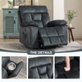 thumbnail image 2 of Bonzy Home Power Lift Recliner Chair with Massage & Heat — Overstuffed Fabric Lift Chair with Hidden Cup Holders & Side Pocket, Gray, 2 of 8