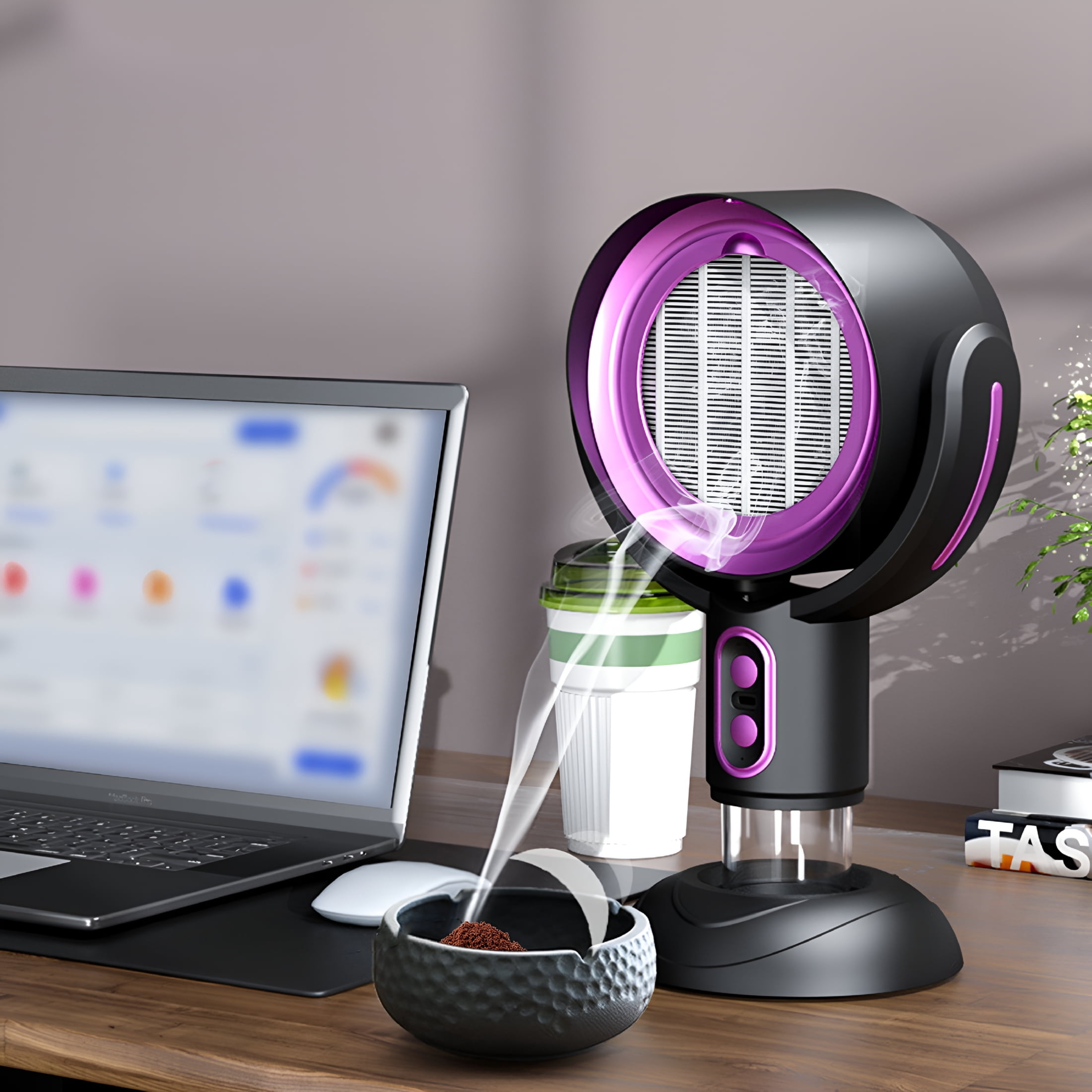 HIBIBUD Smoke Fan for Indoors Portable Fan with Super Suction Smoke Purifier Filters Negative Ion Fan Smoke Usb Smoke Extractor