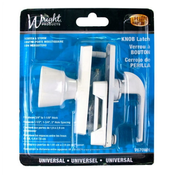 Wright Products V670WH Universal Tulip Knob Latch- White
