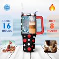 thumbnail image 4 of 40oz Classic Dot Aesthetic Design Stainless Steel Flip Straw Tumbler Spill Proof Travel Cup Double Wall Vacuum Insulated Coffee Mug with Top Handle, 4 of 6