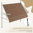 thumbnail image 5 of SSLZ 10' x 4' Manual Retractable Awning, Non-Screw Patio Awning, UV Resistant, for Window or Door, Coffee, 5 of 7