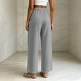 thumbnail image 7 of APEXFWDT Wide Leg Linen Pants Women Casual Elastic Waist Drawstring Flowy Pants Beach Travel Trousers with Pockets, 7 of 7