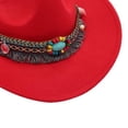 thumbnail image 4 of Staki Kids Wide Brim Western Cowboy Cowgirl Hat Boys Girls Felt Hats for Kids(Red,3-8 Years), 4 of 4