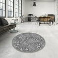 thumbnail image 3 of Ahgly Company Indoor Round Patterned Dim Gray Area Rugs, 7' Round, 3 of 6