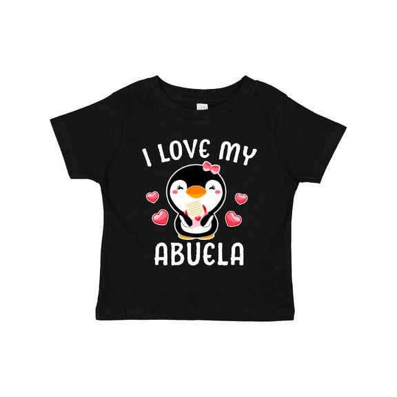 Inktastic I Love My Abuela with Cute Penguin and Hearts Girls Toddler T-Shirt