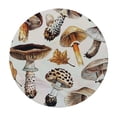 thumbnail image 4 of WYYP Mushrooms Pattern Round Table Cloth 100% Polyester Waterproof Resistant Fabric White, 4 of 8