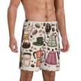 thumbnail image 2 of Wukai Vintage Coffee Men’s Short Pajama Pants With Pockets Soft Sleep Pj Shorts for Men-4X-Large, 2 of 6