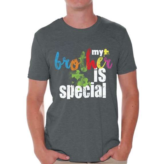 Awkward Styles My Brother Is Special Tshirt for Men Autism Awareness Shirts Autism Puzzle T Shirt Men's Autism Tshirt Family Autism Awareness Autistic Pride Gifts Autism Shirts for Men Autism Support