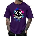 thumbnail image 3 of CFLVAEK Mens Funny Graphic Tees ,Big and Tall Mens Tshirts Loose Fit Short Sleeve T Shirts Comfy Crew Neck T Shirt Purple XL, 3 of 5