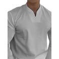 thumbnail image 3 of Cilcicy Men Relaxed Sports Elastic Comfort Long Sleeve Fall V-Neck Shirt, 3 of 4