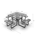 thumbnail image 6 of LifeYard 46" Steel Square Picnic Table,Expanded, Metal Outdoor Table (Black), 6 of 6