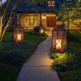 thumbnail image 4 of Take Me 11" Bronze Solar Lantern Outdoor Garden Hanging Lantern Waterproof LED Plastic Garden Flickering Flameless Candle Mission Lights for Table,Outdoor,Party, 4 of 10