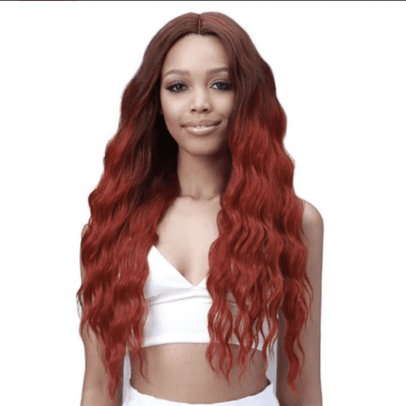 Miss Origin 12A Natural Beach Curl 14-16-18" Bundle Hair Designer Mix 5" Lace Part Closure Human Blend Weave Hair By Bobbi Boss (COLOR: T12/613)