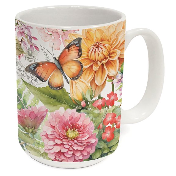 Highland Home Botanica 15 oz. Decorative Ceramic Mug