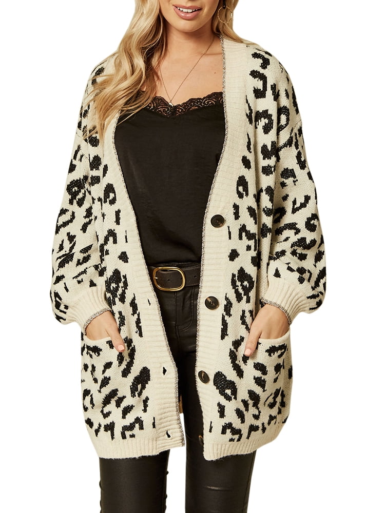 cheetah cardigan walmart