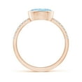 thumbnail image 2 of ANGARA Natural Bezel-Set Oval 1 ct Aquamarine and Diamond Ring in 14K Rose Gold for Women (Size-8x6mm) | March Birthstone, Birthday, Anniversary, Jewelry Gift for Women | Natural Aquamarine Ring, 2 of 9