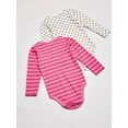 thumbnail image 5 of Little Treasure Baby Girl Cotton Long-Sleeve Bodysuits 5pk, Cozy Scarf, 12-18 Months, 5 of 5