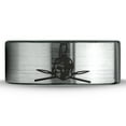 thumbnail image 2 of Tungsten Greek Roman Helmet Mohawk Crossed Spears Band Ring 8mm Men Women Comfort Fit Brushed Gray Flat Cut Black Polished, 2 of 4
